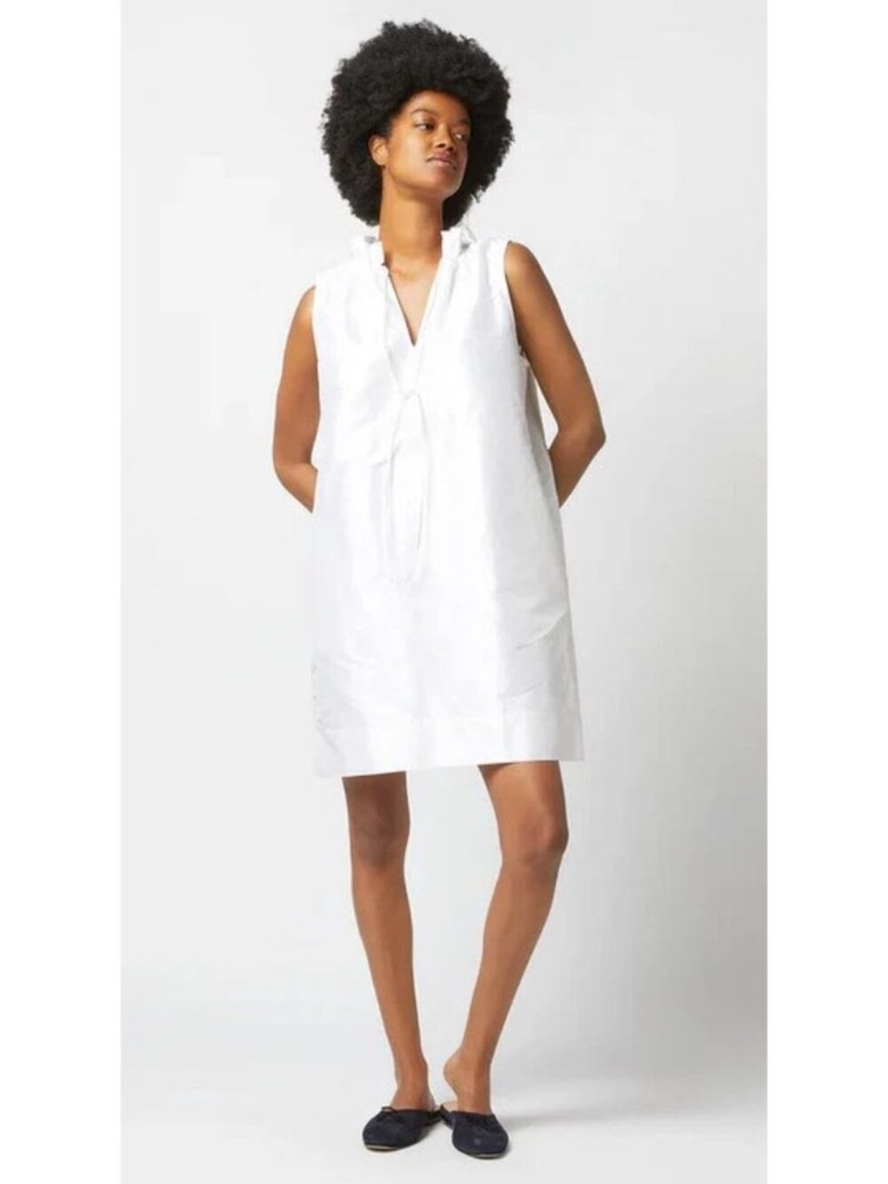Ann Mashburn Sz XS Ivory Silk Shantung Emilia Dress NWT